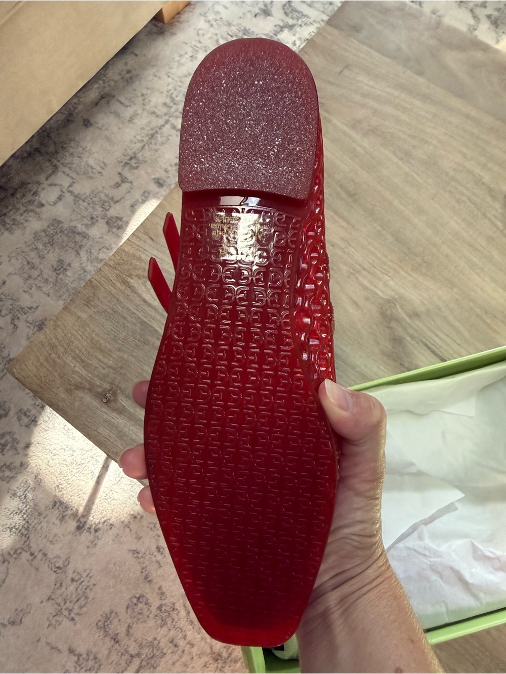 Sam Edelman Mila Jelly Flats in Red - Picture 3 of 5